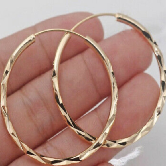 NEW 18k gold plated hoop earrings - Picture 4 of 4